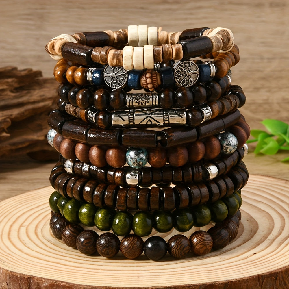 10pcs mens beaded bohemian style stackable jewelry temu