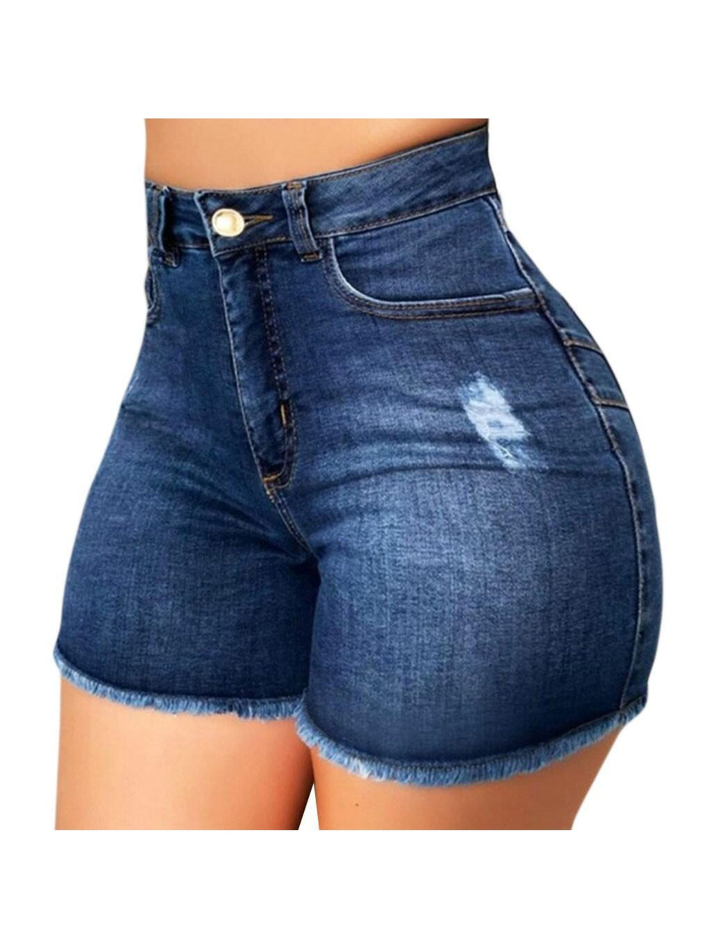 fit ripped denim shorts women stretch high waist