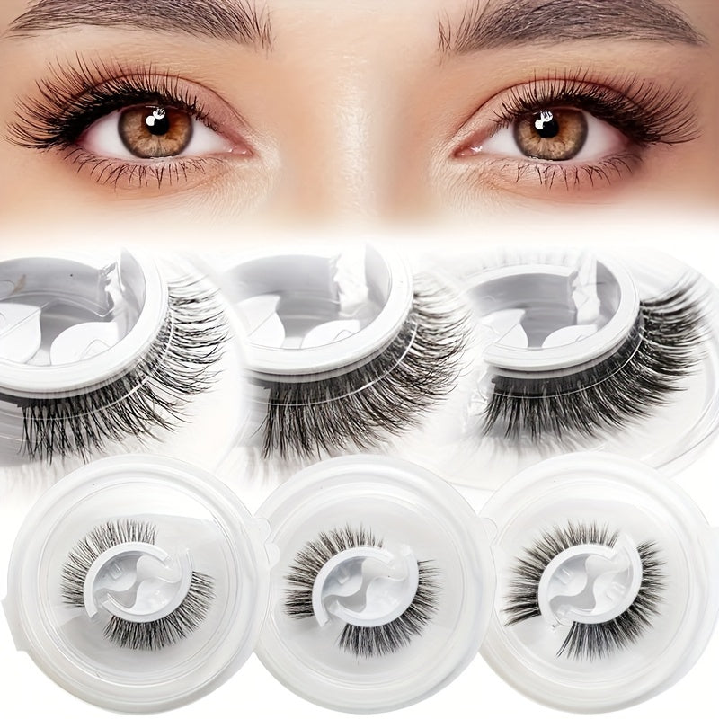 self   false eyelashes 3 pairs set pre   reusable