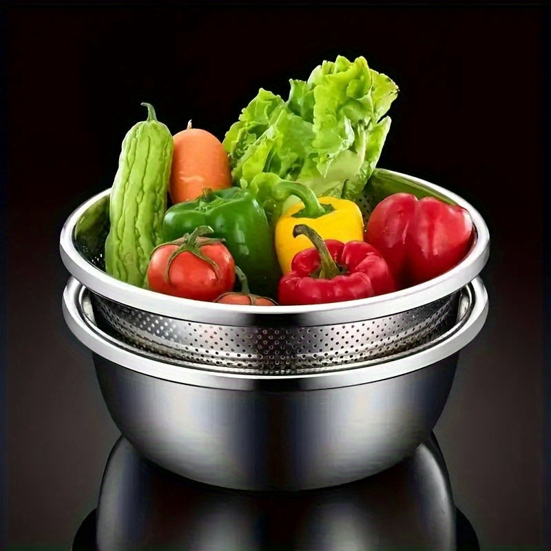 2pcs stainless steel micro perforated colander set multi