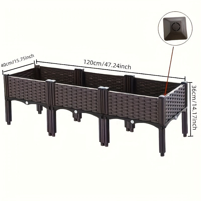 2 3pcs raised garden bed legs elevated plastic planter box