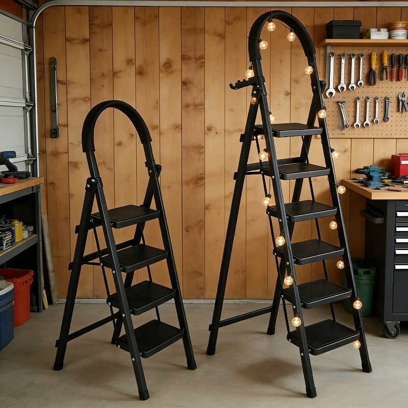 circular armrest industrial ladder black 6 story wide anti