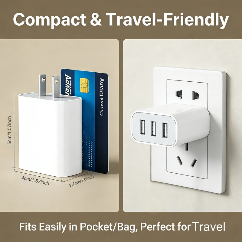 smart charging 3 usb wall adapter 3 in 1 us plug
