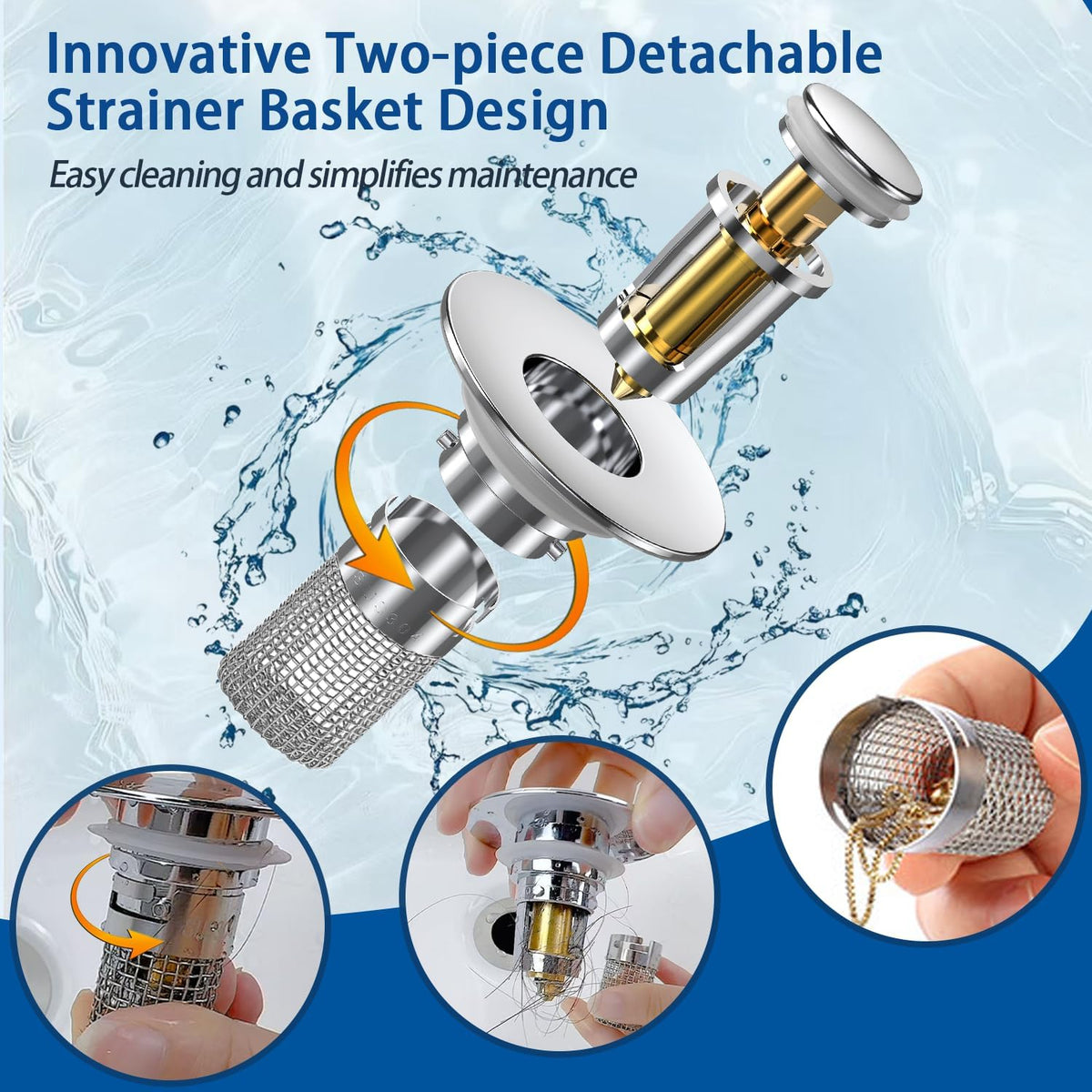 2 pack   drain stopper 304 stainless steel hair catcher