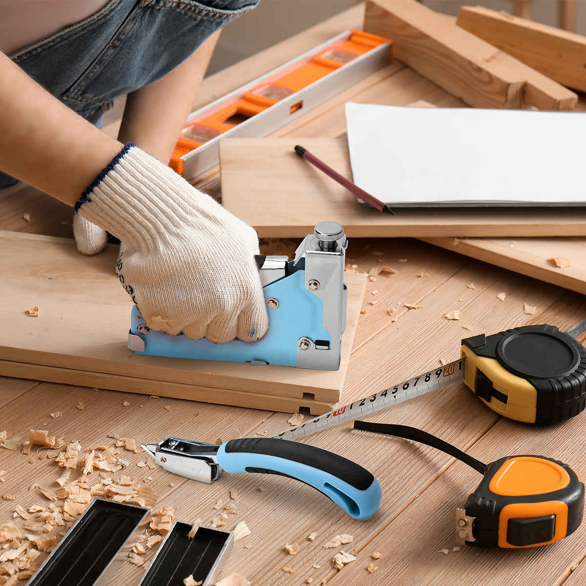 heavy duty 3 in 1 manual staple gun brad nailer kit staple