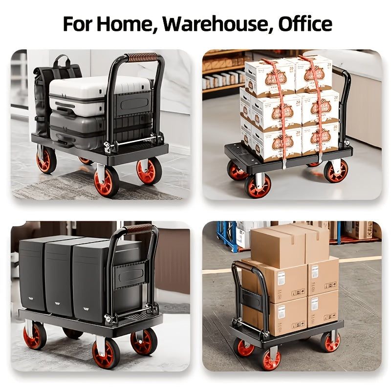 heavy duty folding hand truck 660 800 lbs capacity frame 360