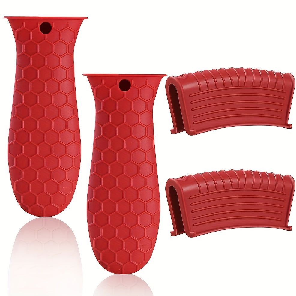 set 4 silicone heat resistant handle covers   handle
