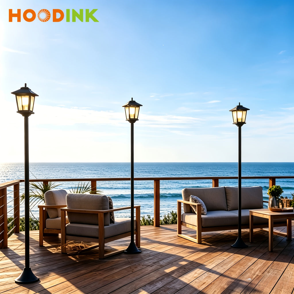 2pcs solar outdoor lamp post pole lights built in lithium