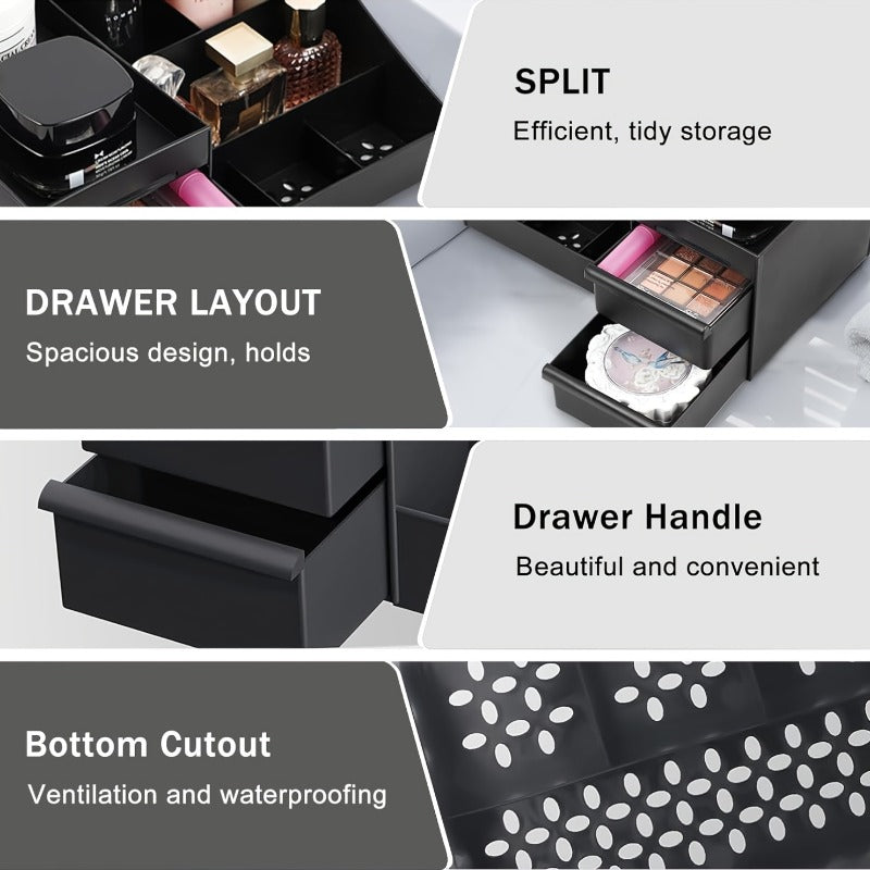 large capacity drawer style cosmetic storage box multi layer