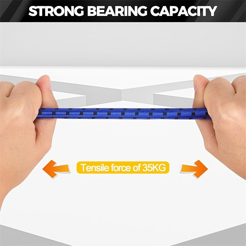 12 random color heavy duty elastic ropes hooks including 8mm