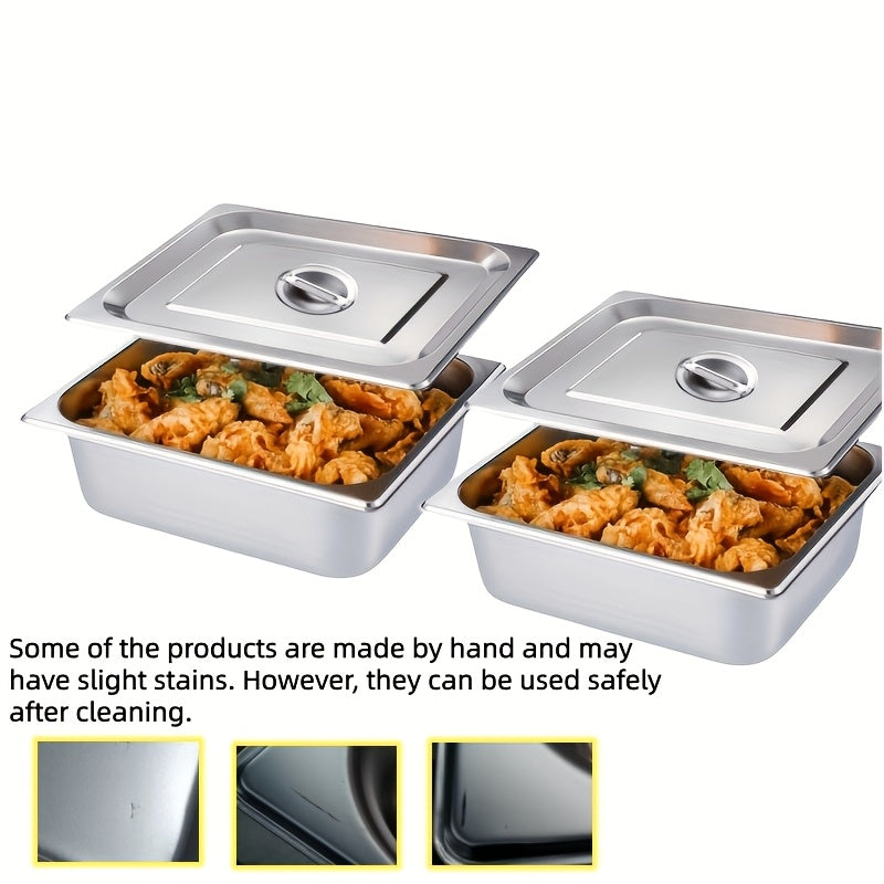 4pcs stainless steel serving bowls lids commercial self