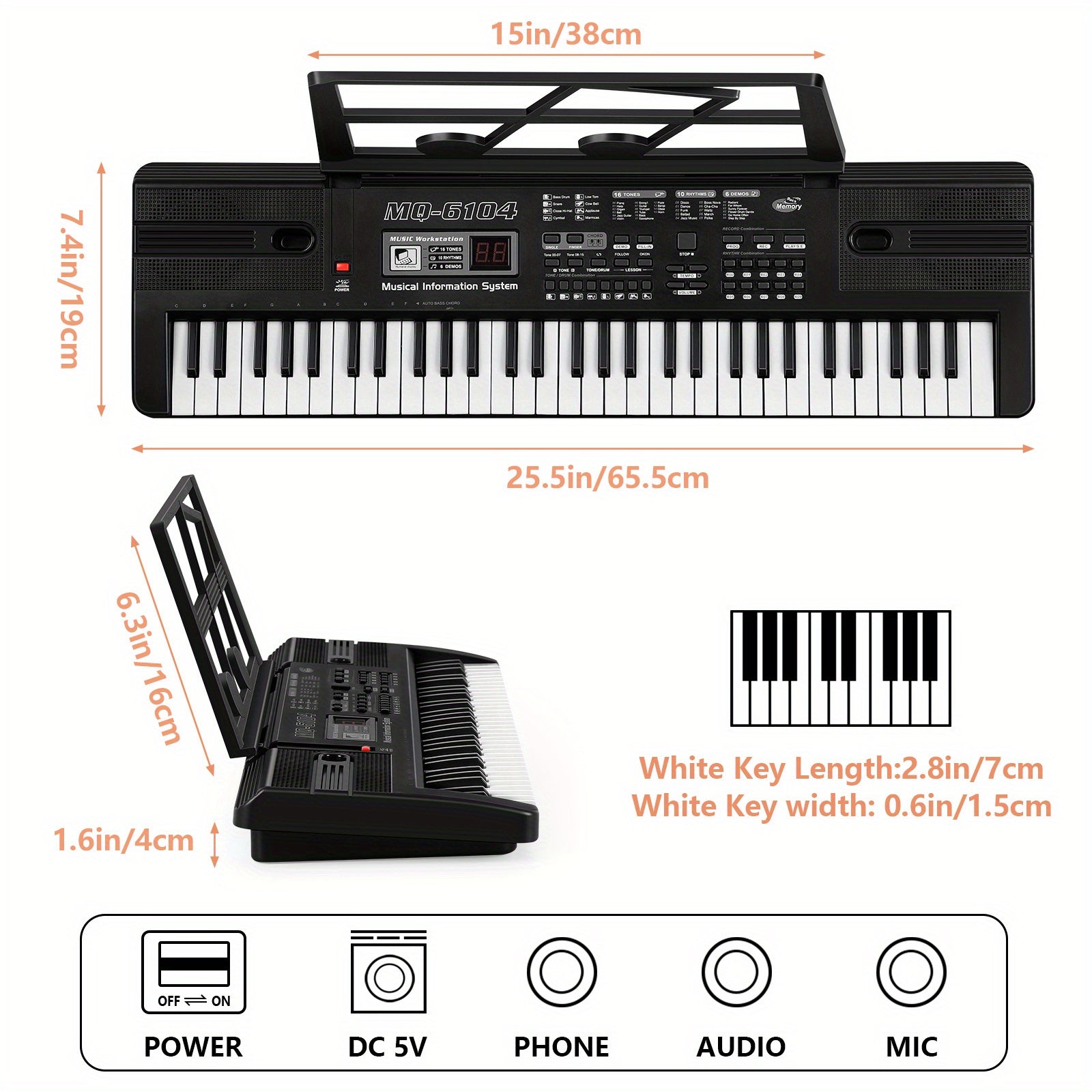beginners keyboard 25 5 61 key keyboard built in speakers