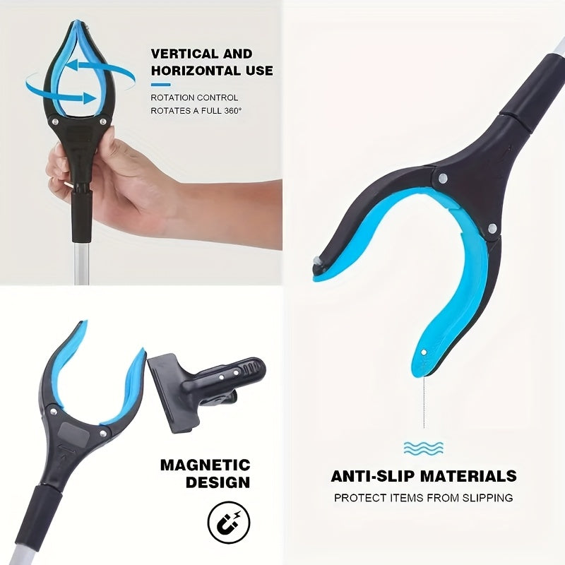 folding extra long grabber reacher tool rotating   strong
