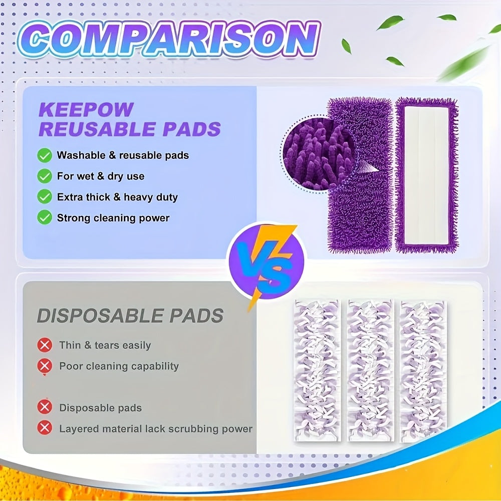 reusable microfiber mop replacement pads 4 pack hard floor