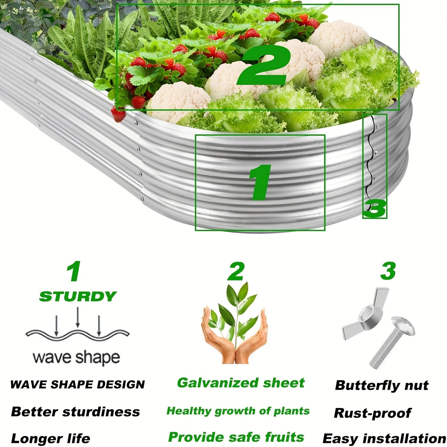 galvanized raised garden bed 4 3 2pcs 4 2 o 9 feet