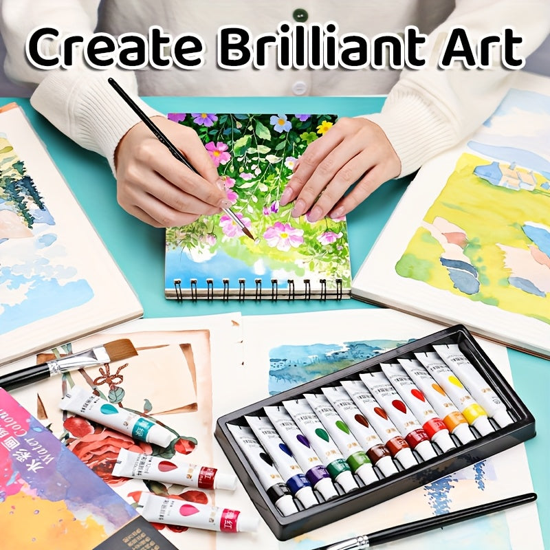 a set watercolor paints featuring 24 colors in 5ml tubes