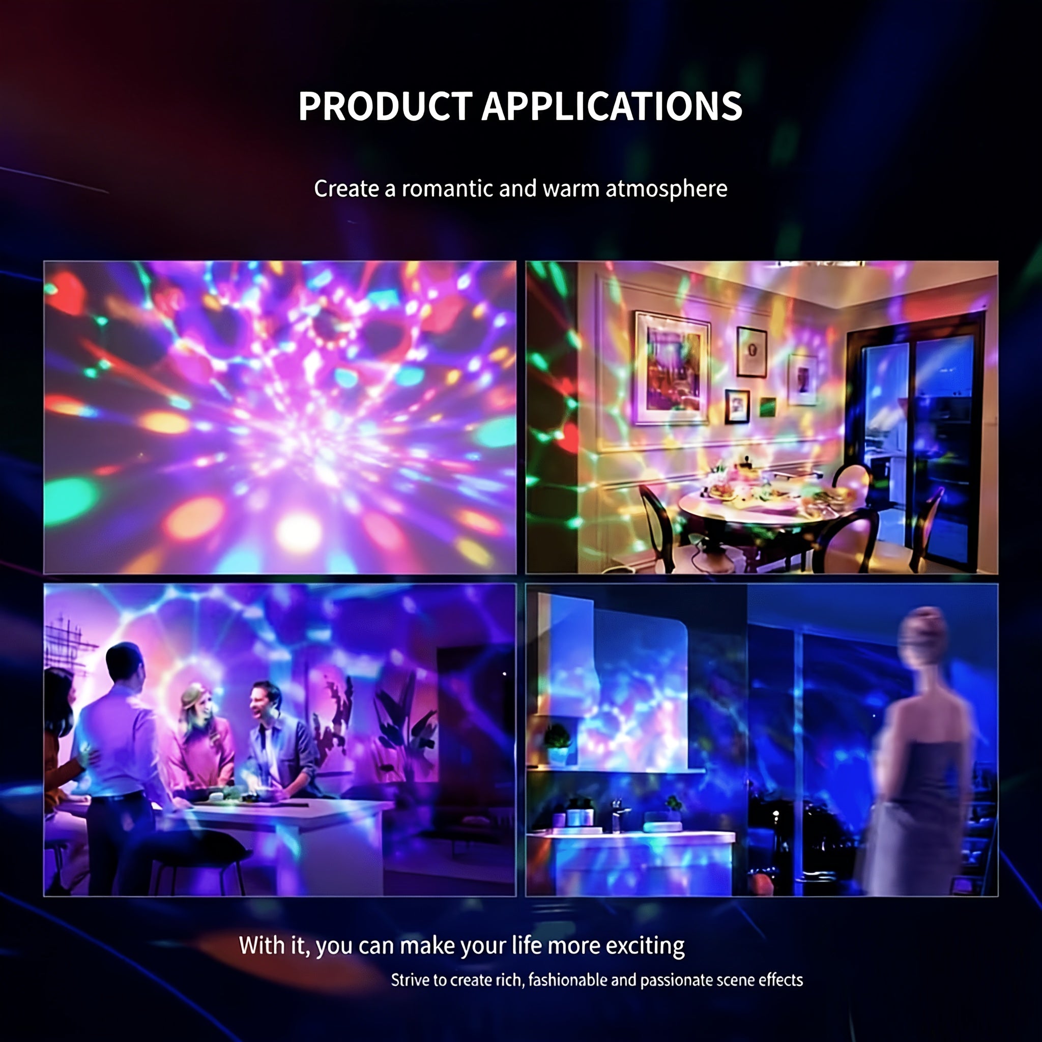 new disco light dj party light 7 lighting   usb powered