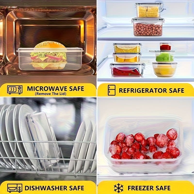 8pcs 4 lids 4 containers transparent stackable food storage