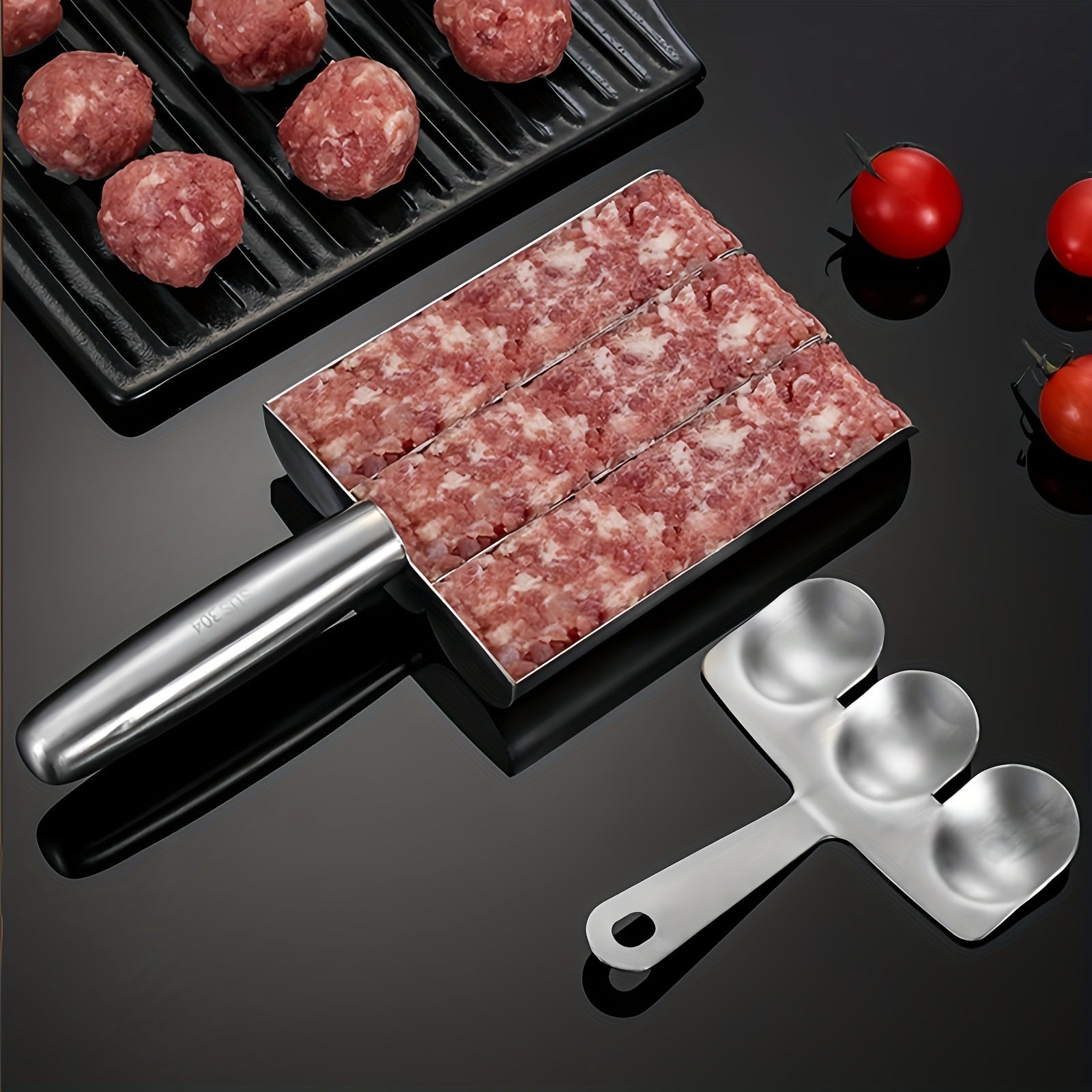 stainless steel triple meatball maker meatball maker tool