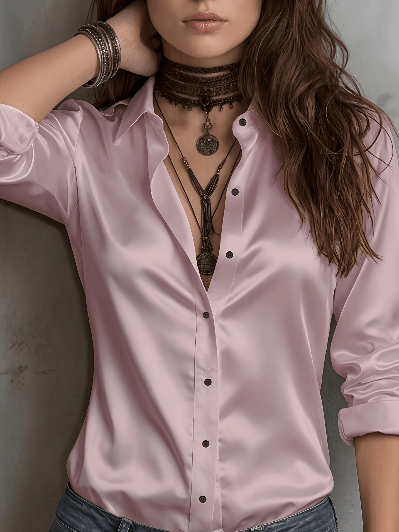 womens season   commuter satin shirt temu