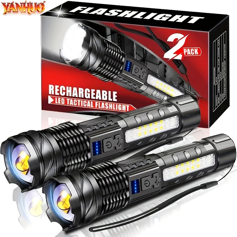 2pcs super powerful rechargeable flashlight
