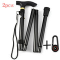 2pcs rubber pointed foldable hiking poles adjustable height