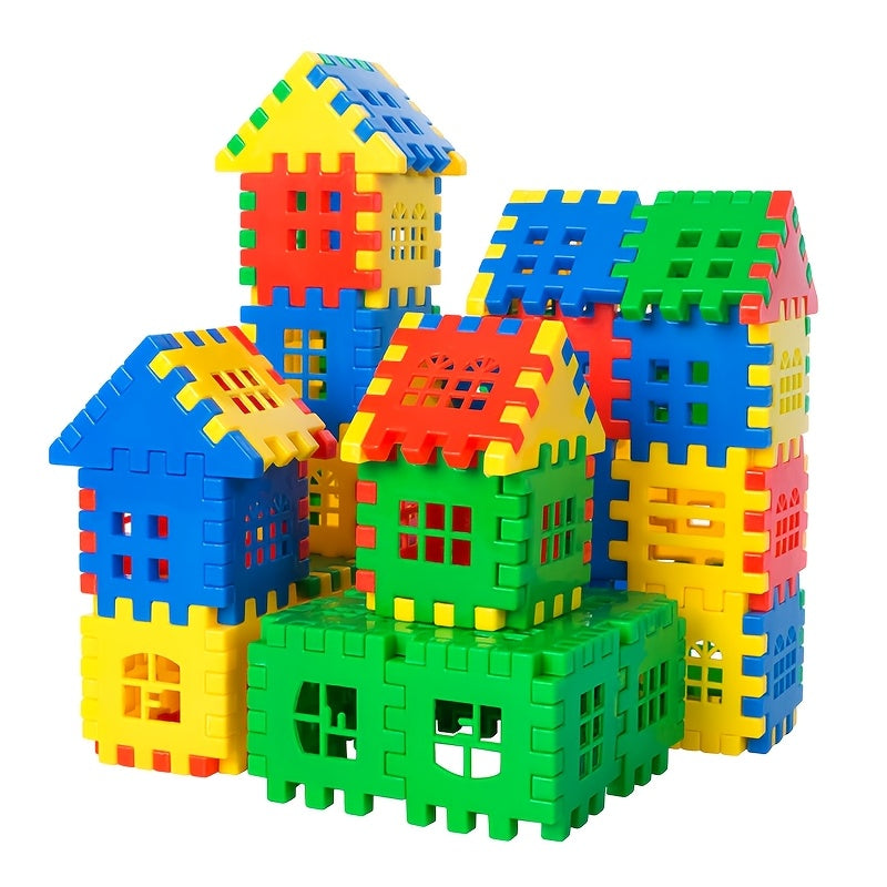 98pcs colorful large house building block set window design