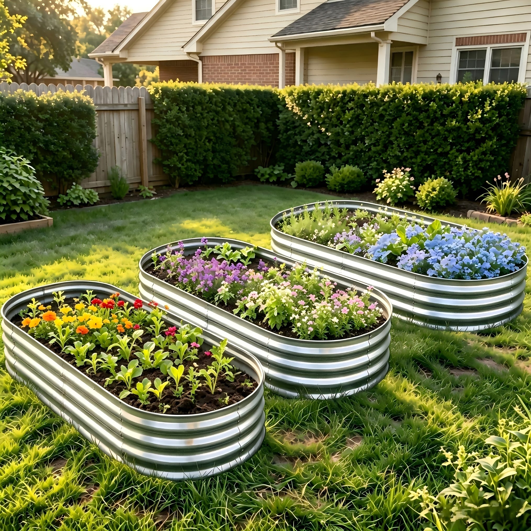 galvanized raised garden bed 4 3 2pcs 4 2 o 9 feet