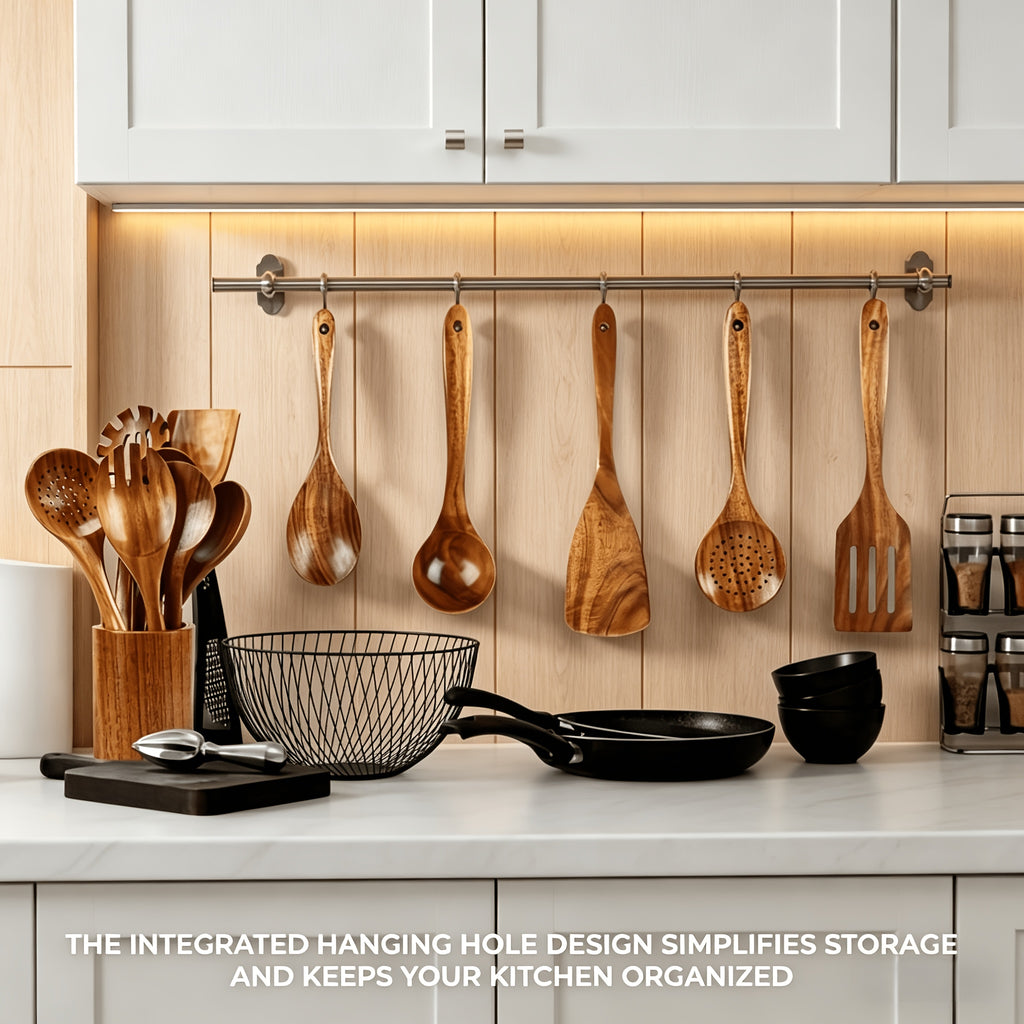 10 4 piece wooden kitchen utensil set natural wooden spoons