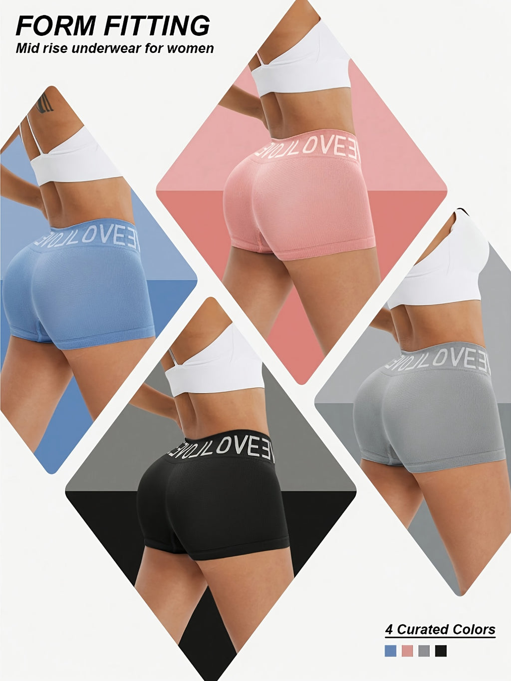 4pcs set womens seamless boxer briefs comfortable breathable
