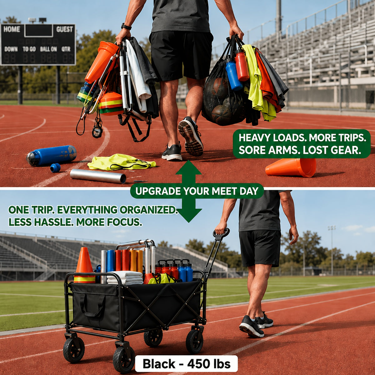 450 330 220lbs capacity heavy duty terrain folding