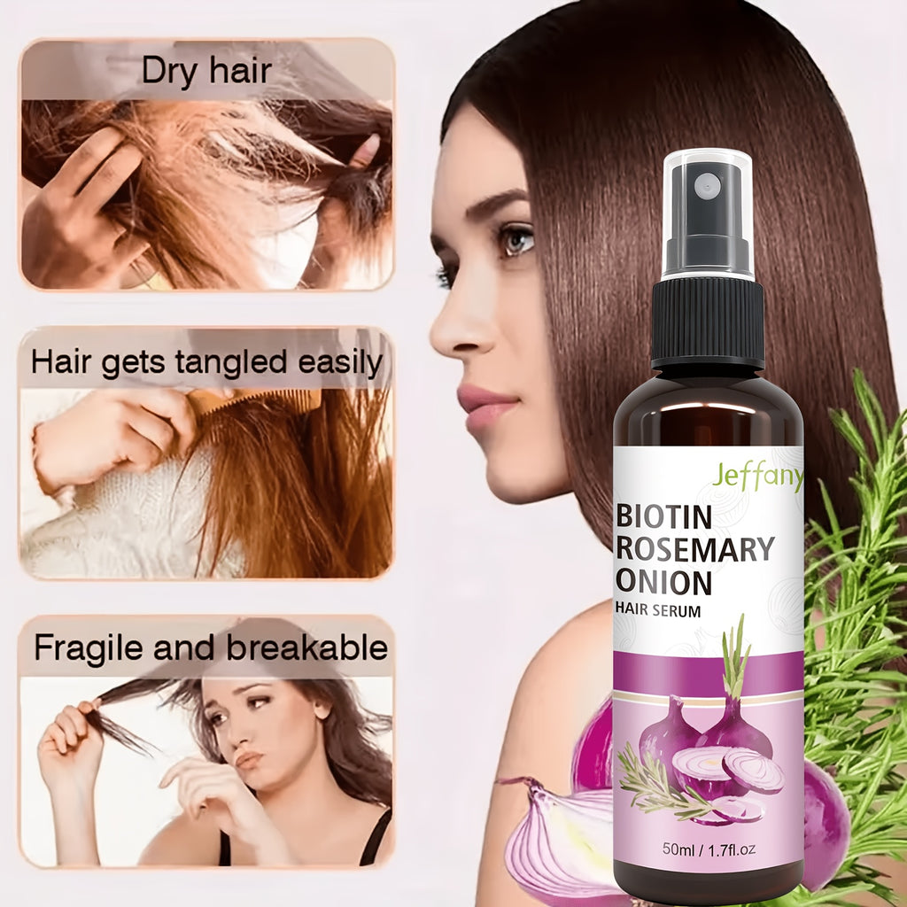 strengthening hair serum spray biotin rosemary onion oil