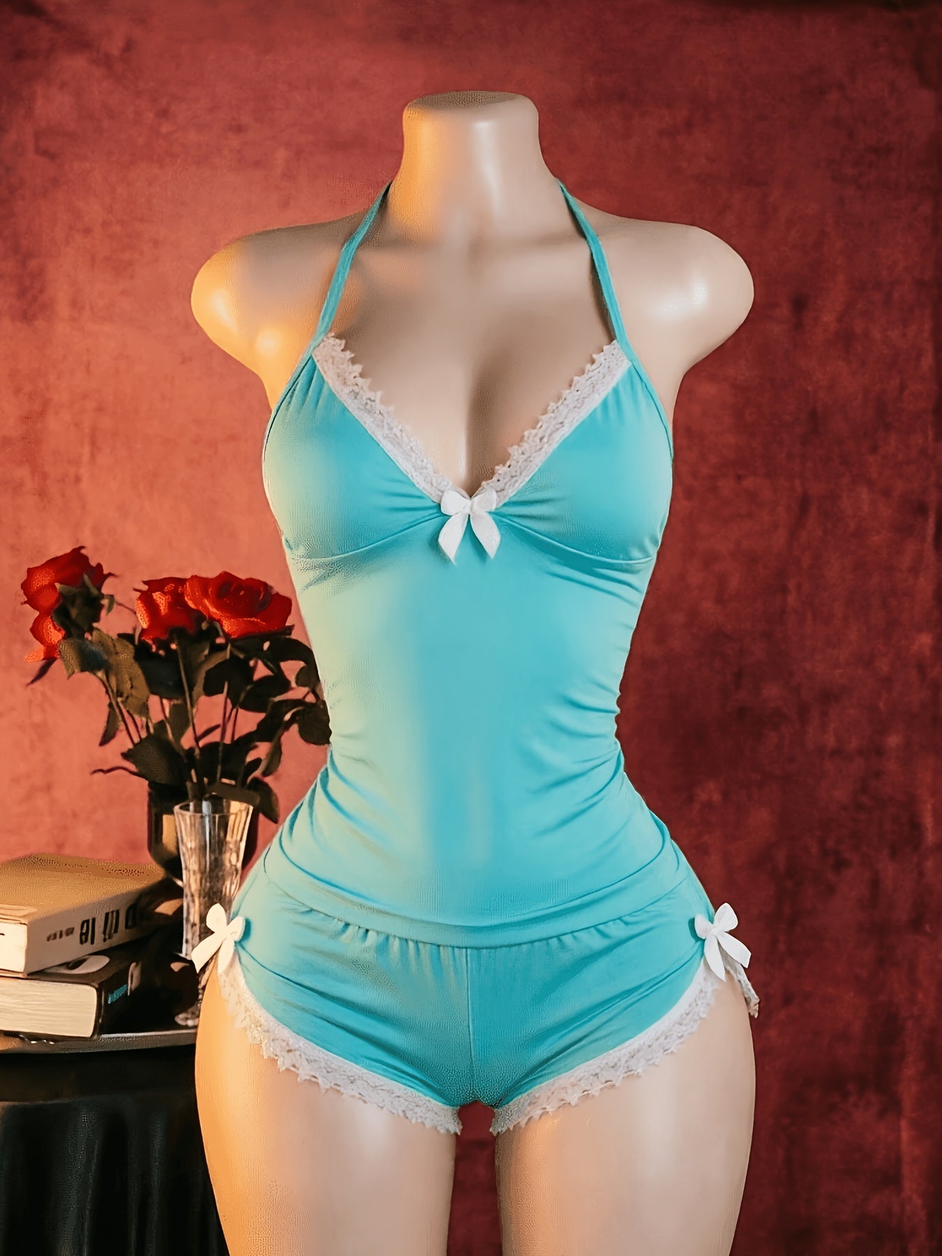 new arrival     halter ruffle   2pcs