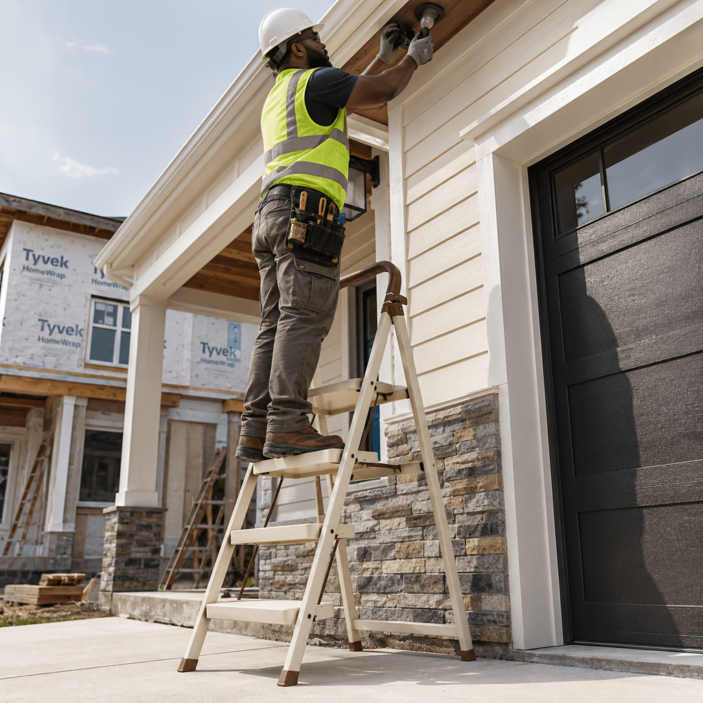 durable folding ladder 350 lbs capacity durable lightweight