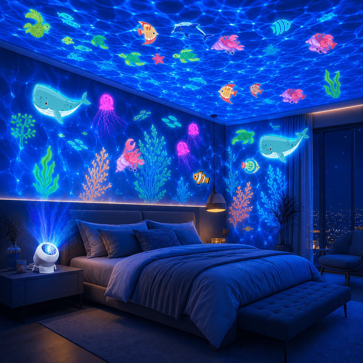 1   projection night light led decorative