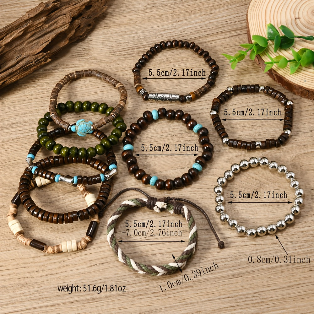 10pcs mens beaded bohemian style stackable jewelry temu