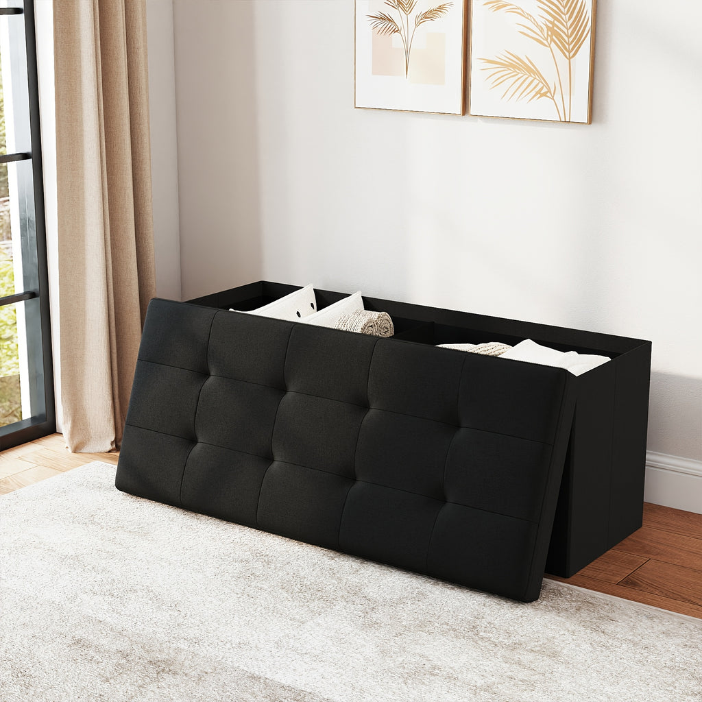 leather linen   storage bench padded   storage