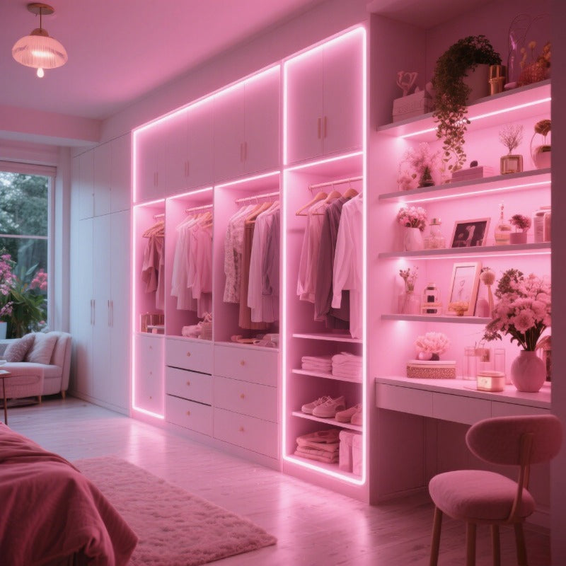 2m pink led light strip interior decoration