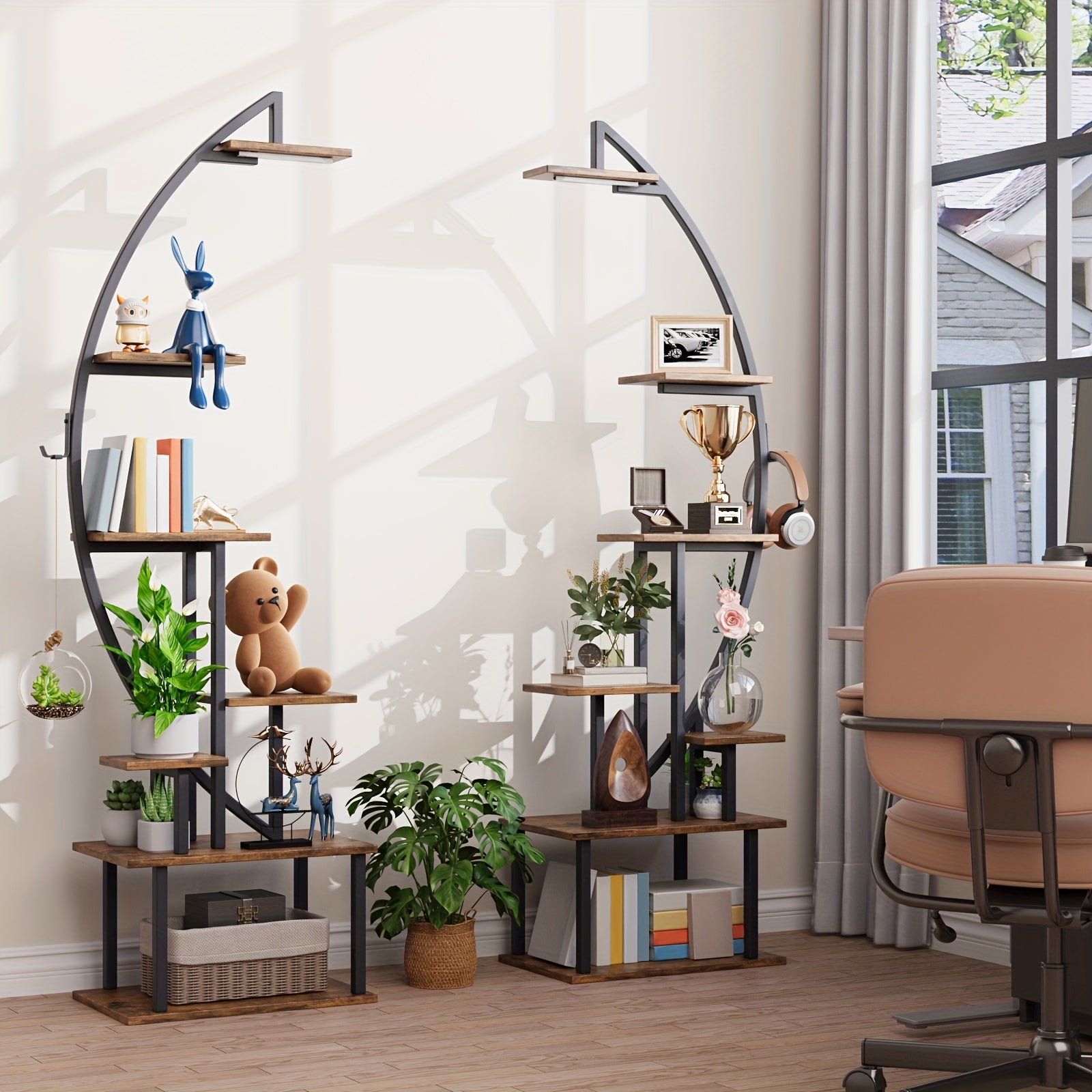 2pcs bookshelf lights 7 tiered 65 multi functional metal