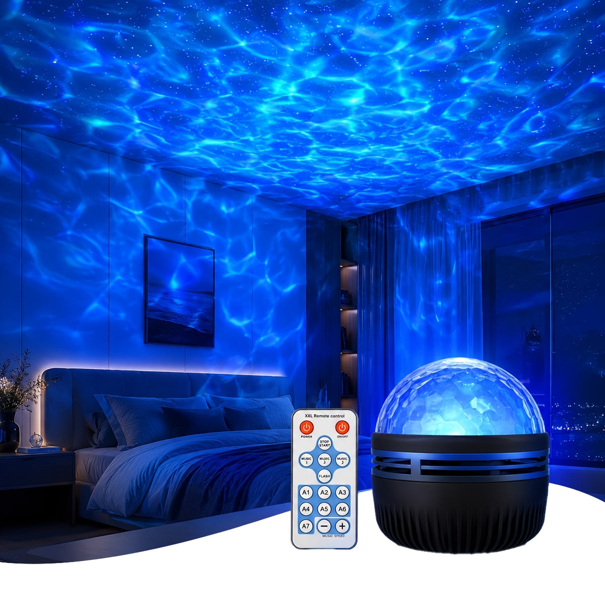 water ripple projection lamp 7 color switching usb powered