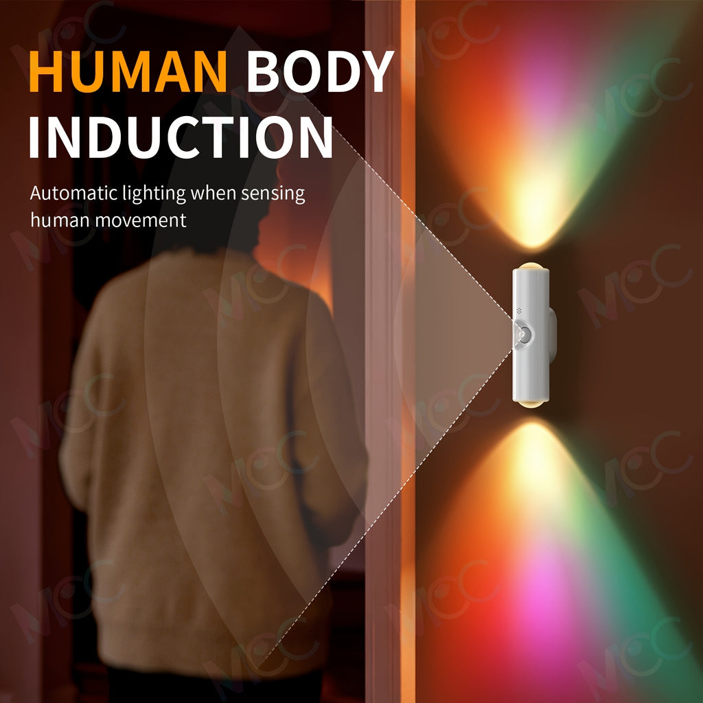 led magnetic night light dual voice motion sensor 9 colors