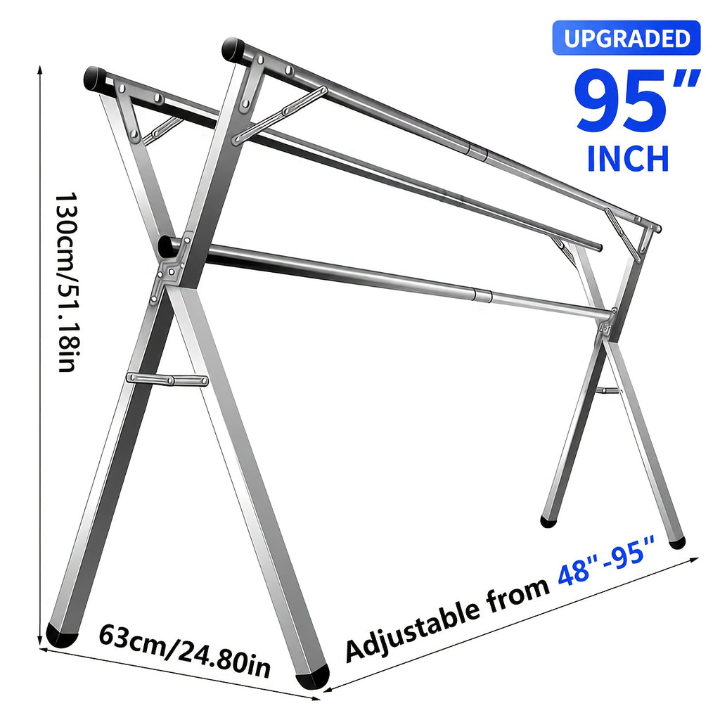 three bar foldable clothes drying rack 63 78 7 95