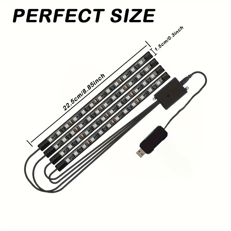 rgb car led light kit multi   usb powered diy