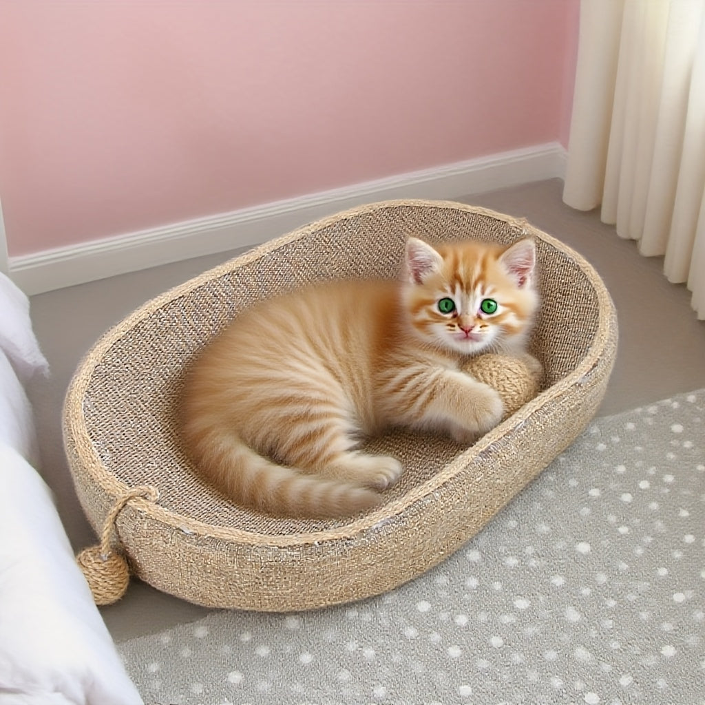 1pc large durable jute cat scratching post integrated toy