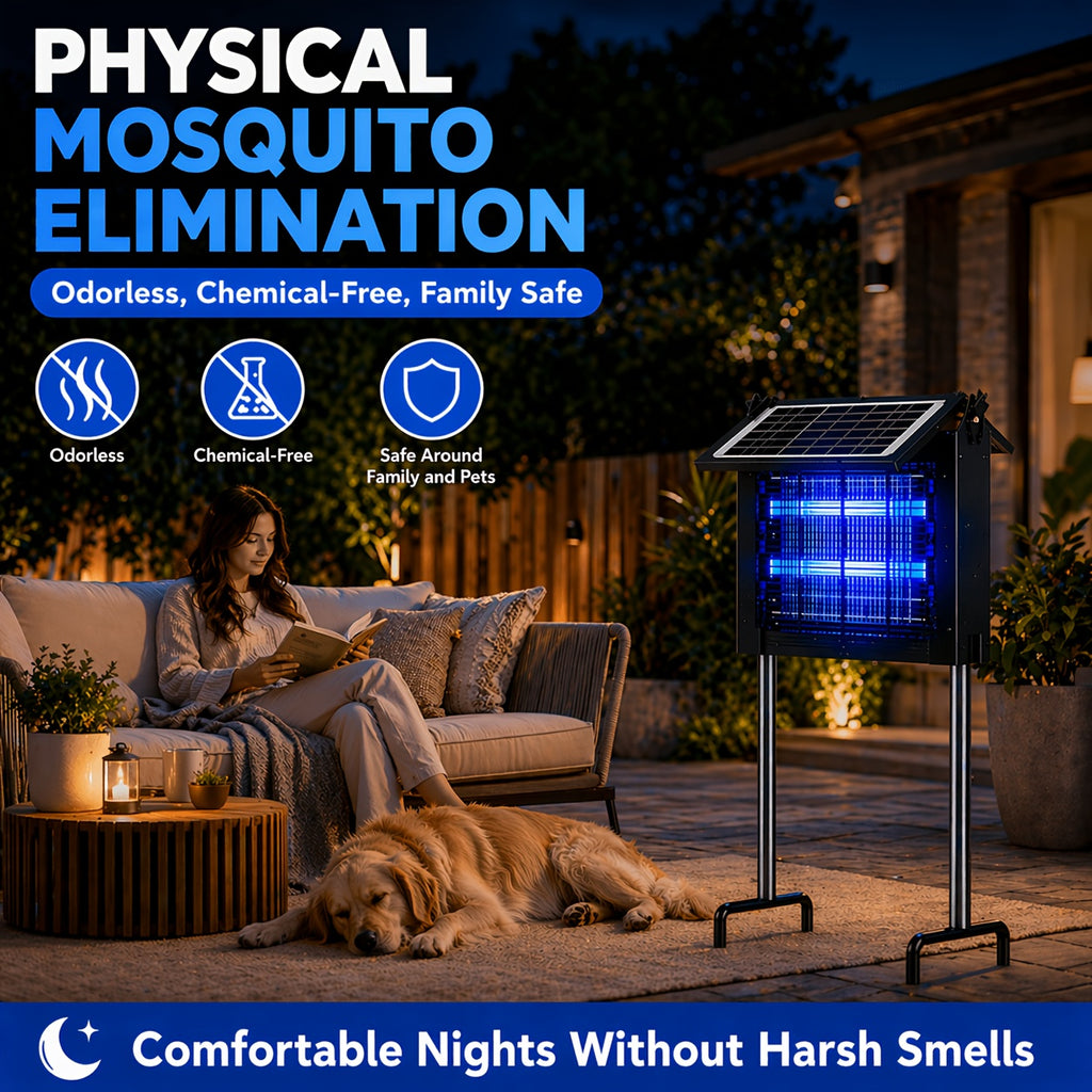 4500v solar bug zapper electric mosquito killer dual solar