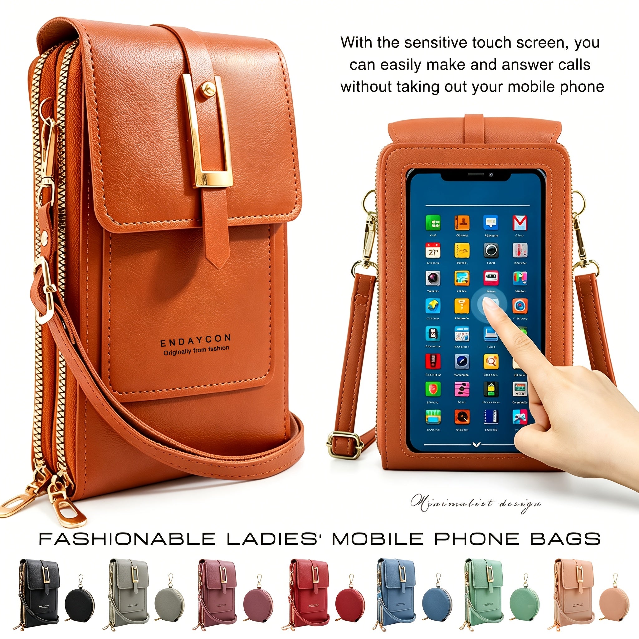 2pcs set crossbody phone bag multi functional vertical