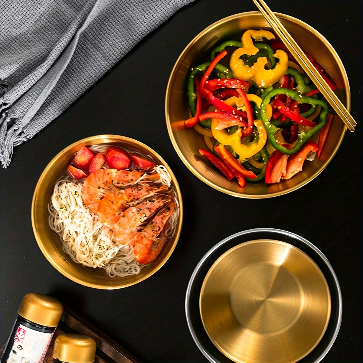 3pcs stainless steel salad bowls set oven safe durable