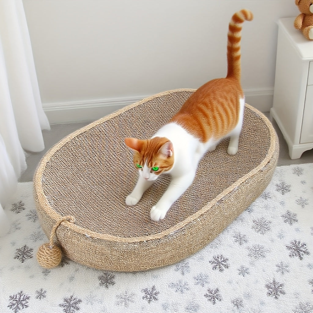 1pc large durable jute cat scratching post integrated toy