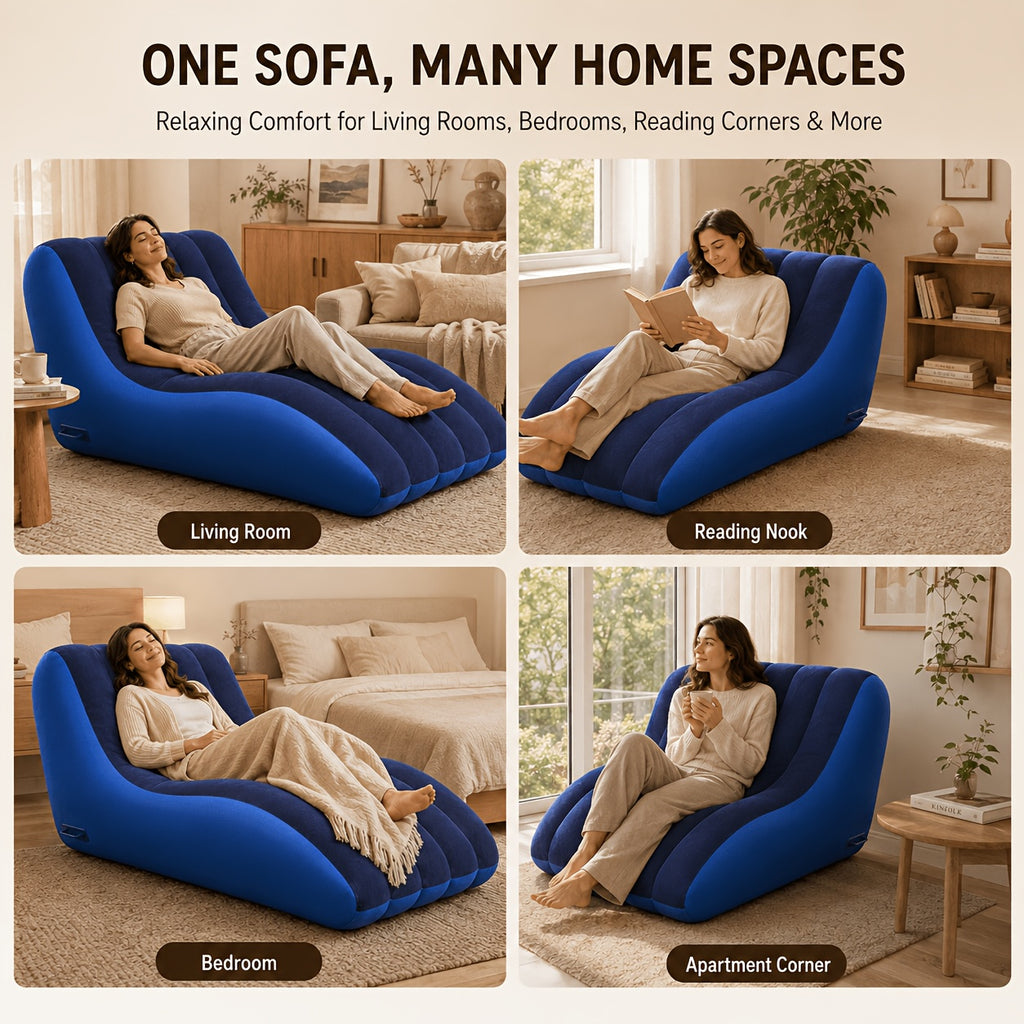home inflatable sofa chair   ergonomic curved air