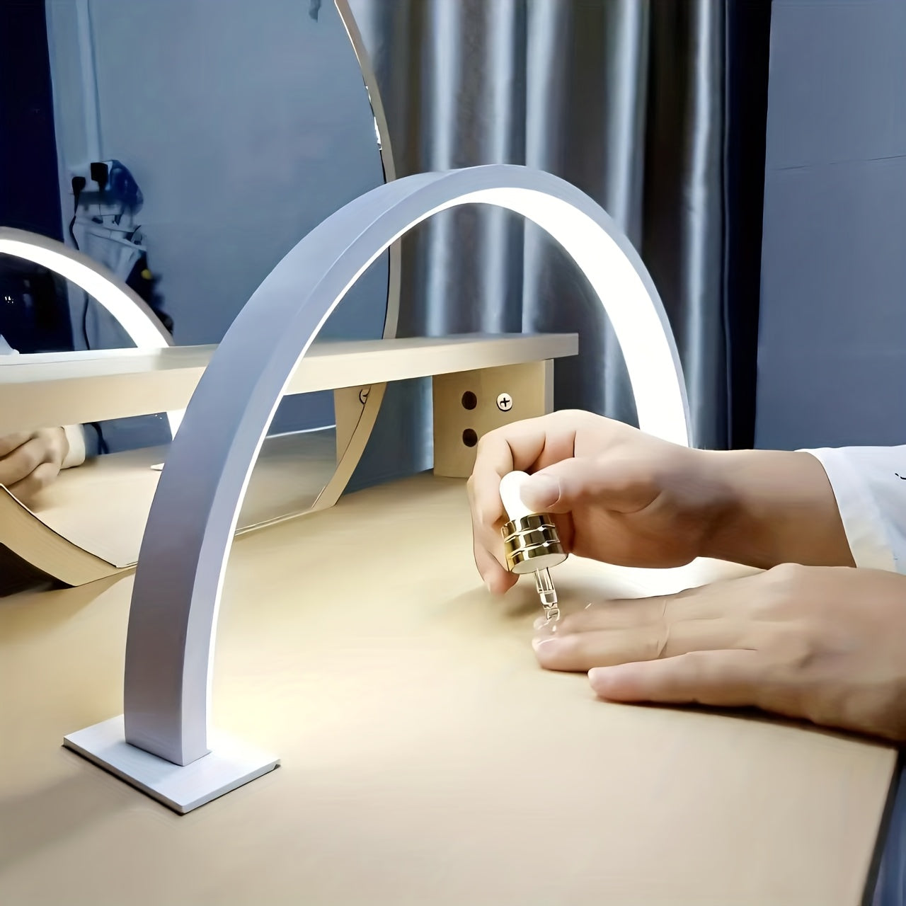 white   led desk lamp adjustable brightness